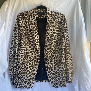Satin leaped print blazer